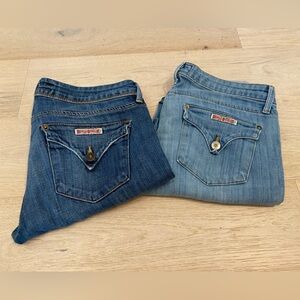Hudson Jean Capri pants size 27 and 28. 2 pairs of pants. Light and dark denim